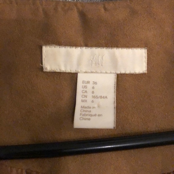 H&M Flowy Tan Fall Coat 3/4 sleeve Suede-like - Picture 3 of 8